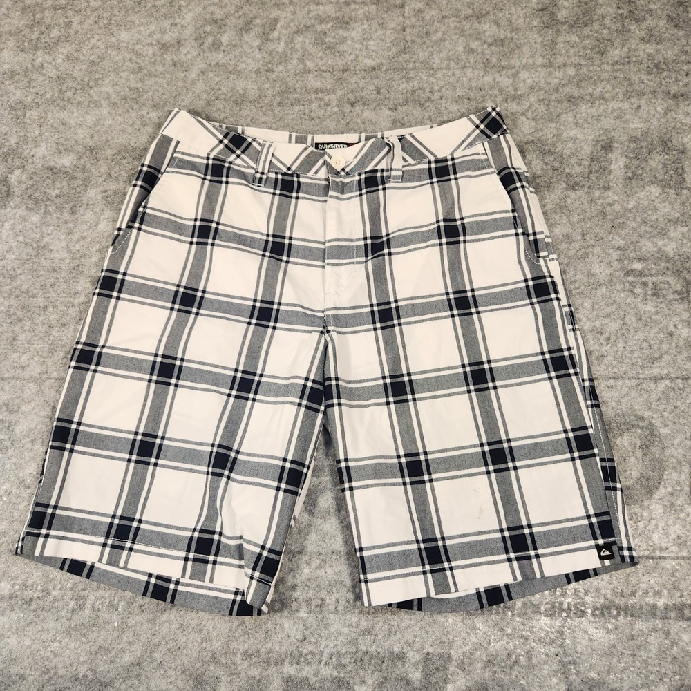 Quicksilver shorts Men's size 34 Black and white plaid casual